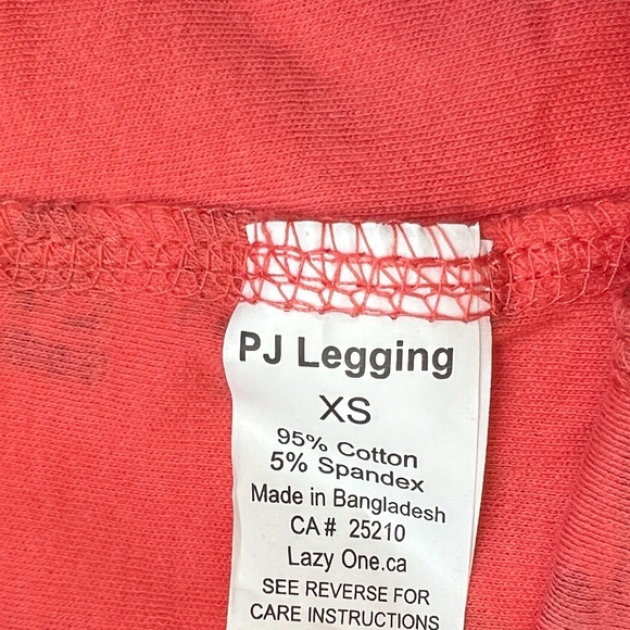 New LAZY ONE Canada PJ Leggings Moose Bottoms Size XS Dont Moose With Me Peach - Picture 6 of 7